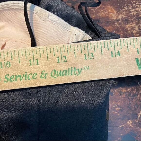 Suzanne Ermann Couture Black‎ Satin Gown Formal Dress 38 - Picture 11 of 11